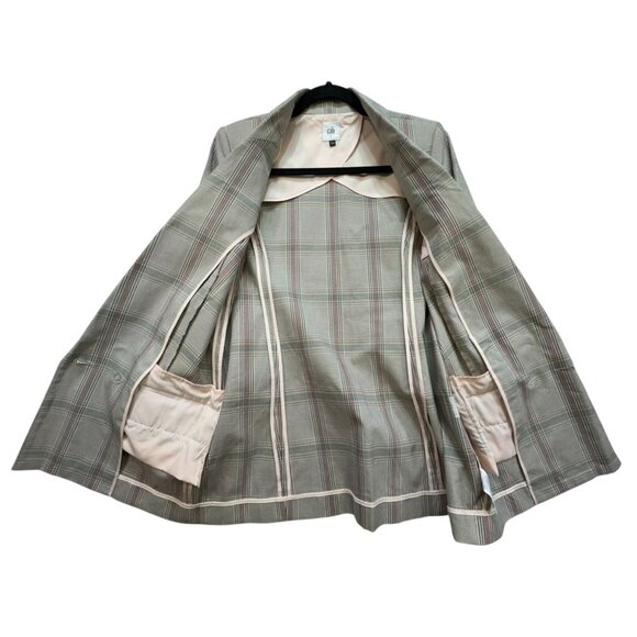 Cabi Plaid Double-Breasted Blazer Size 8 Womens Cotton & Polyester Blend Checker - Picture 5 of 11
